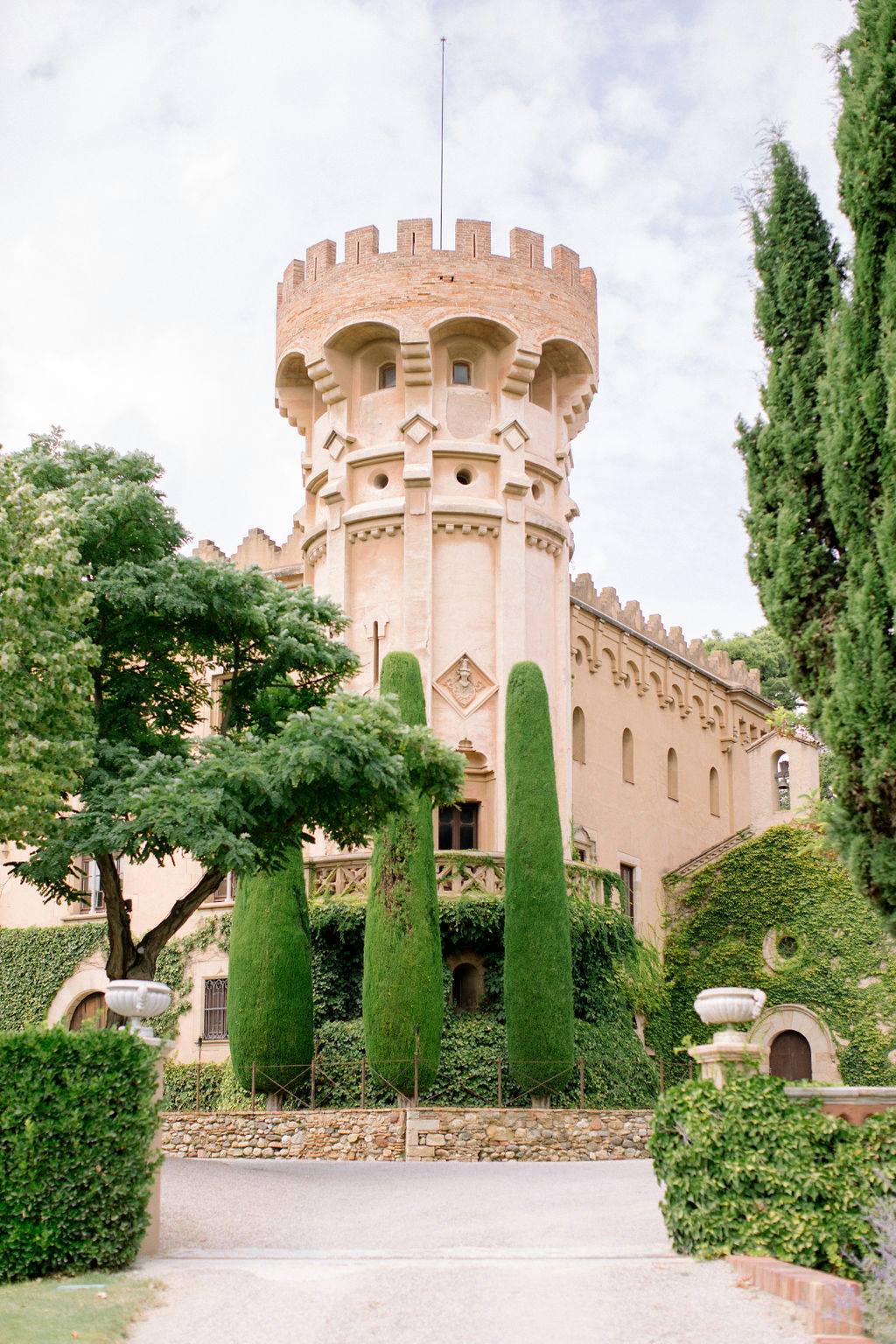 The romantic castle is just 25 minutes from downtown Barcelona